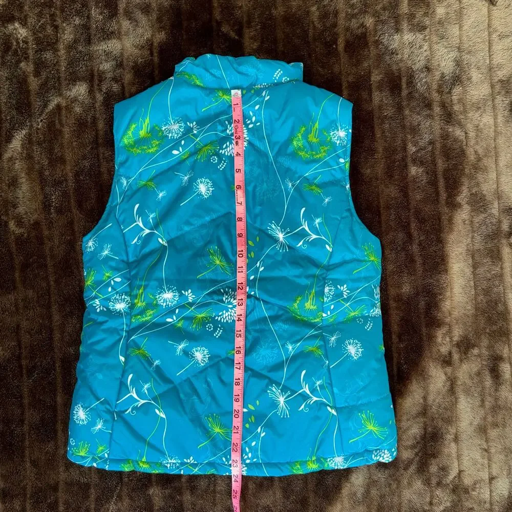 ZeroXposur‎ Girl's L/14 Dandelions on Turquoise Puffy Vest BRAND NEW